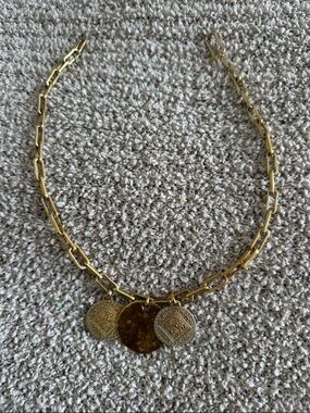 Monica Vinander Gold-Tone Coin Pendant Link Necklace